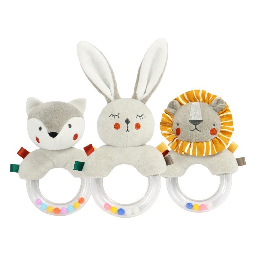 New Baby Hand Ring 0-1 Years Old Grasping Bracelet Ring Newborn Baby Hand Rattle Plush Toy in Stock
