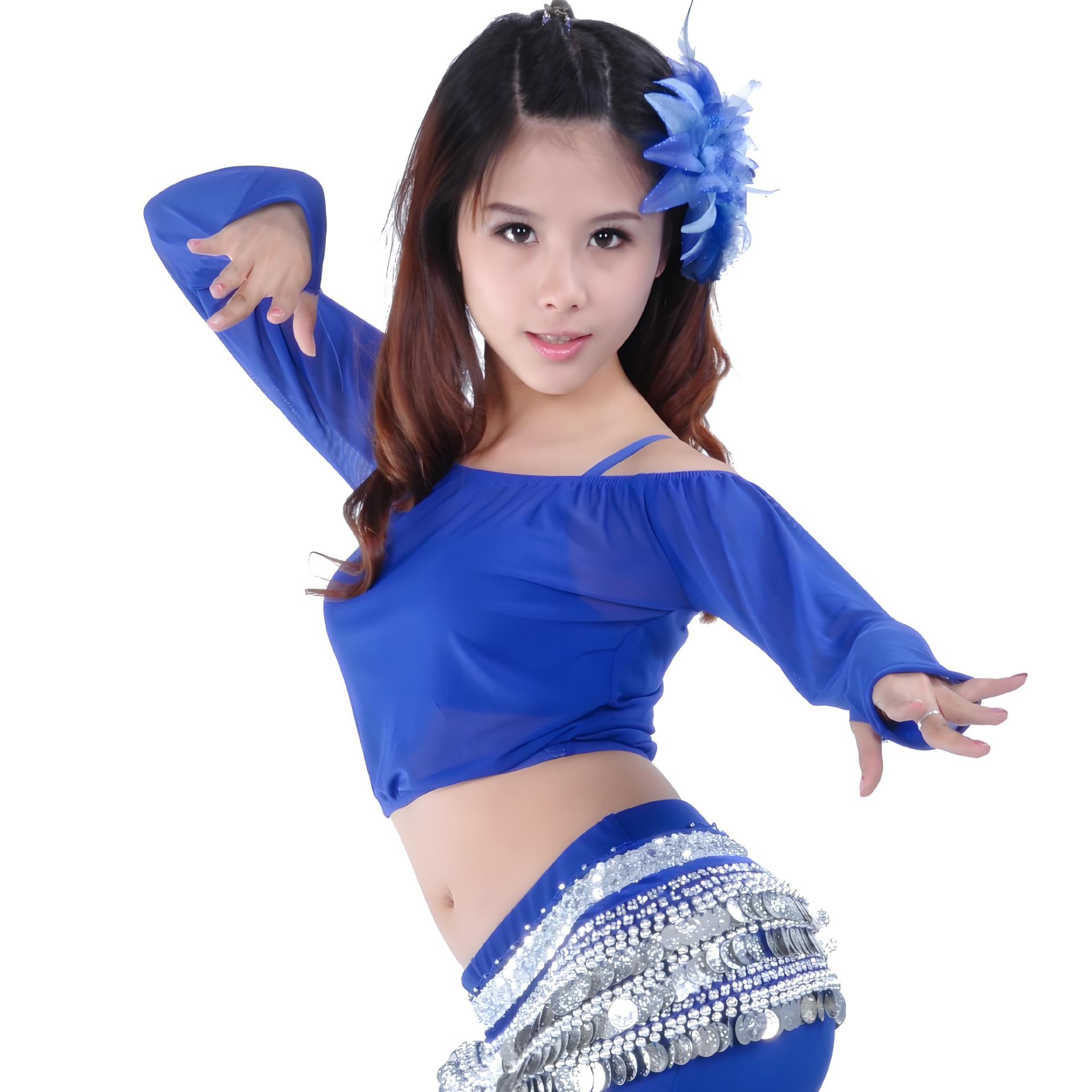 Picture of Transparent Shoulderless Top, Belly Dance Top, Belly Dance Clothing, Tribal Style Clothing