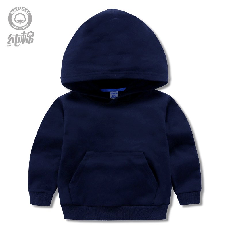 Picture of Autumn new children's clothing children's solid color hooded vests boys and girls long sleeve hoodie jacket coat a generation of hair