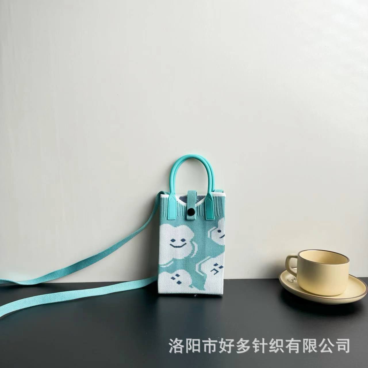 Picture of Advanced Sense Ins Mobile Phone Bag New Cartoon Knitted Bag Dopamine Niche All-match Crossbody Shoulder Bag Handbag