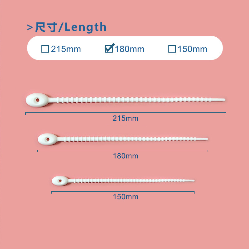 Picture of 180mm color silicone cable tie jewelry pendant stationery multifunctional lanyard data cable storage finishing winder