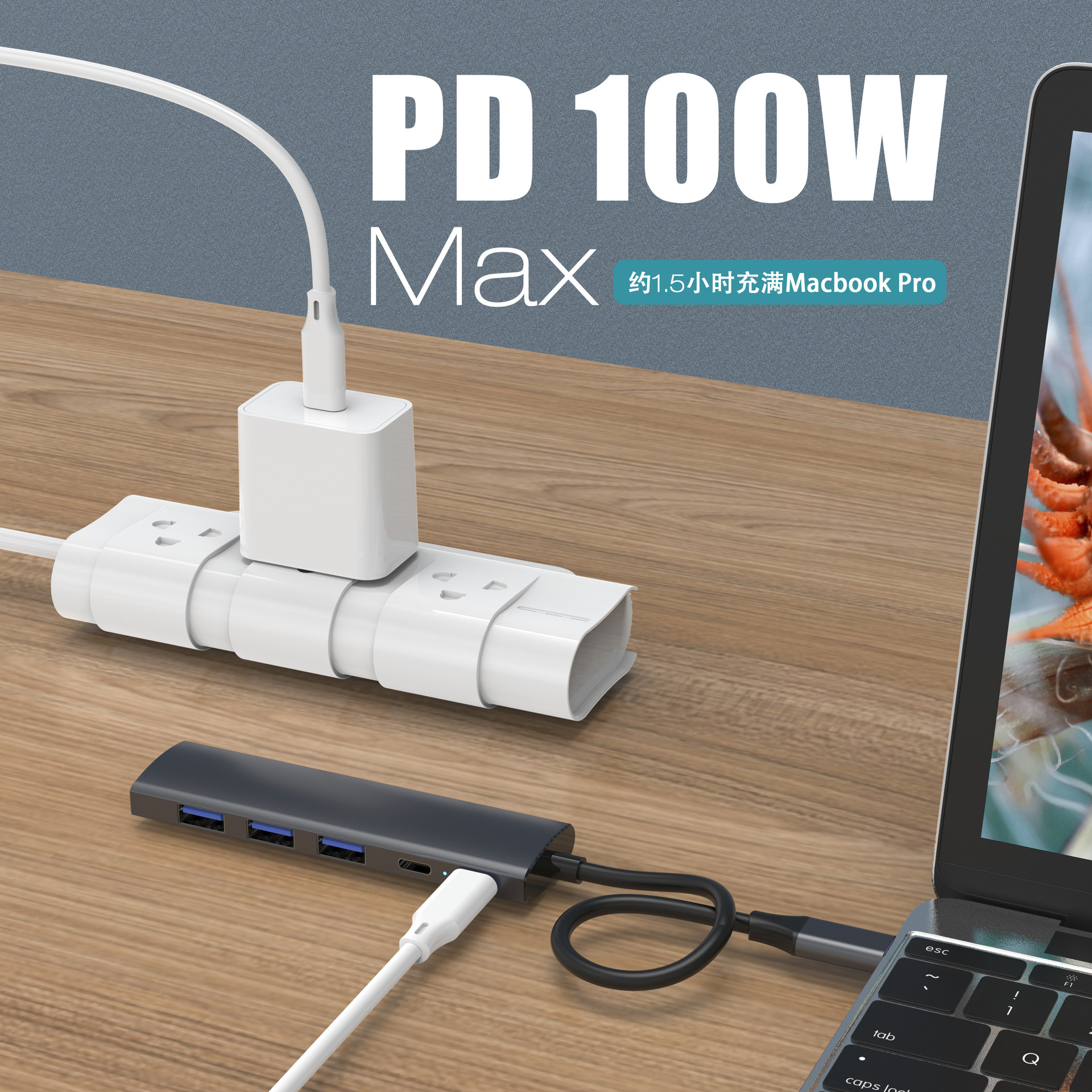 Picture of Expansion Dock Typec Expansion HDMI Projection Screen Conversion USB Splitter Hub Hub Network Cable Multi-Interface Hub