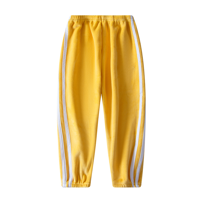 Picture of Children's gold velvet winter thick colorful breathable solid color sports pants casual pants warm pants wholesale generation