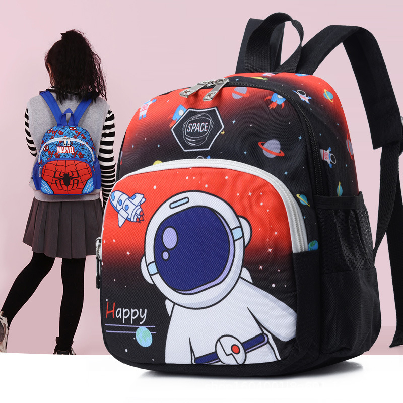 New Arrival Spider Space Cartoon Schoolbag Kindergarten Boy Cute Trendy Backpack 2-4 Years Old Children's Bag Cross Border