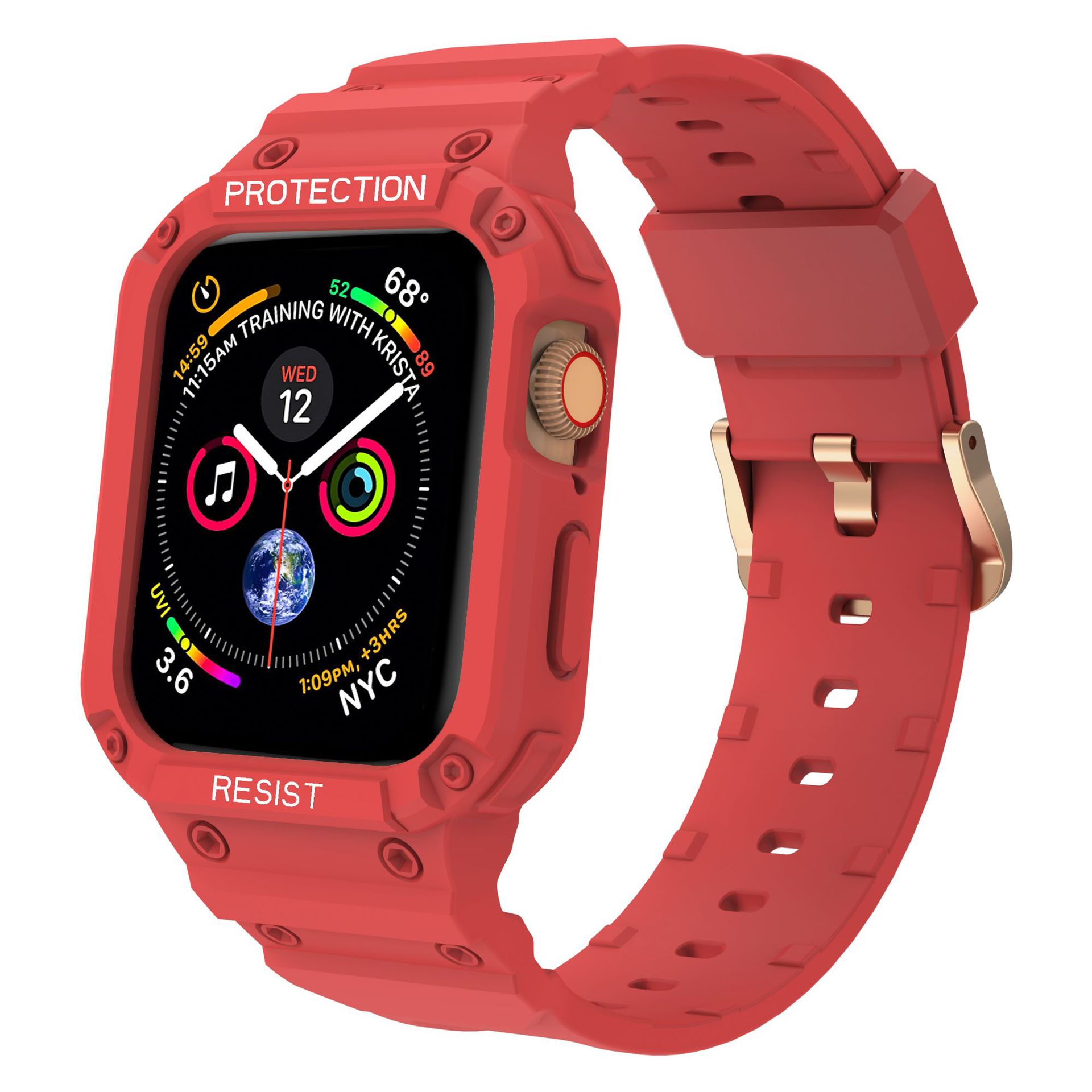Picture of For Apple Watch One-piece Strap Silicone Drop-resistant iwatch87654321s9 Solid Color TPU Strap Wholesale