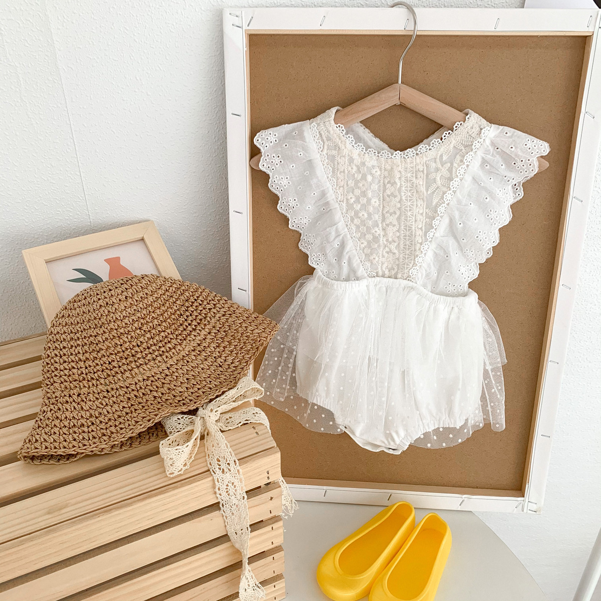 Picture of Ins Summer Korean Style Baby Girl Baby Lace Floral Princess Birthday Fashionable Dress Kidsren Baby Skirt