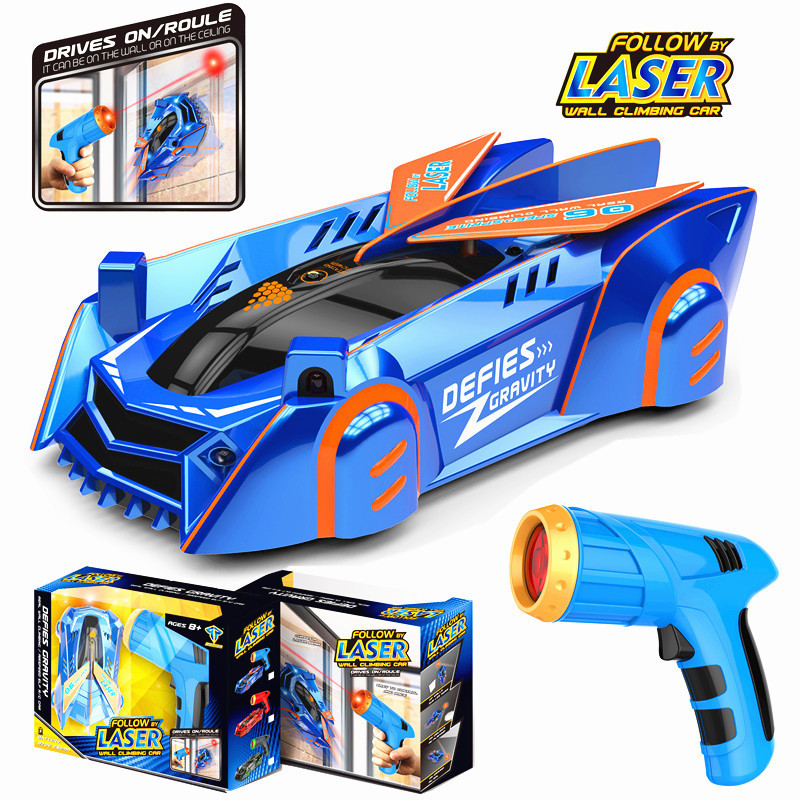 Picture of Children's Light Chasing Wall Climbing Car Remote Control Car Laser Wall Suction Infrared Wall Stunt Programming Racing Boy Toy