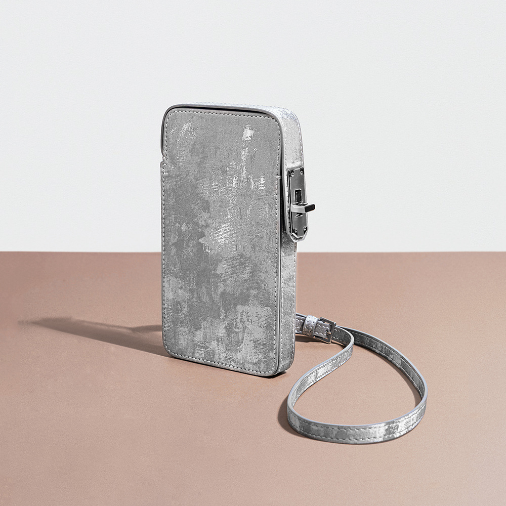 Picture of New Chinese Style Lock Phone Bag National Style Satin Cowhide Box Bag 2024 New Vintage Fashion Mini Crossbody Bag
