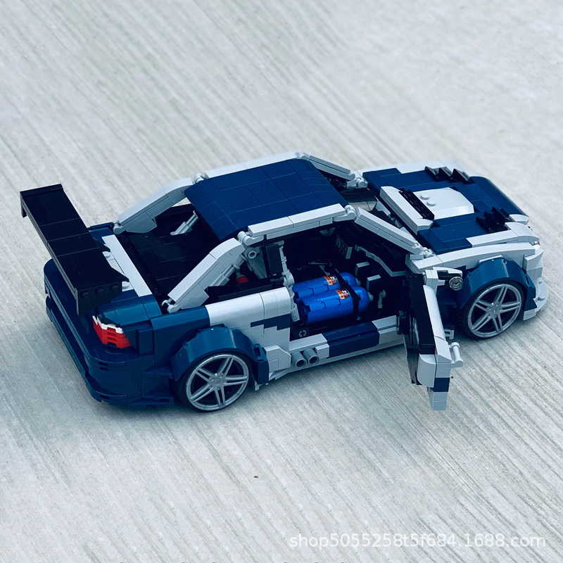 MOC compatible Lego BMW car blocks Need for Speed toy 59003 E46 M3 GTR sports car racing
