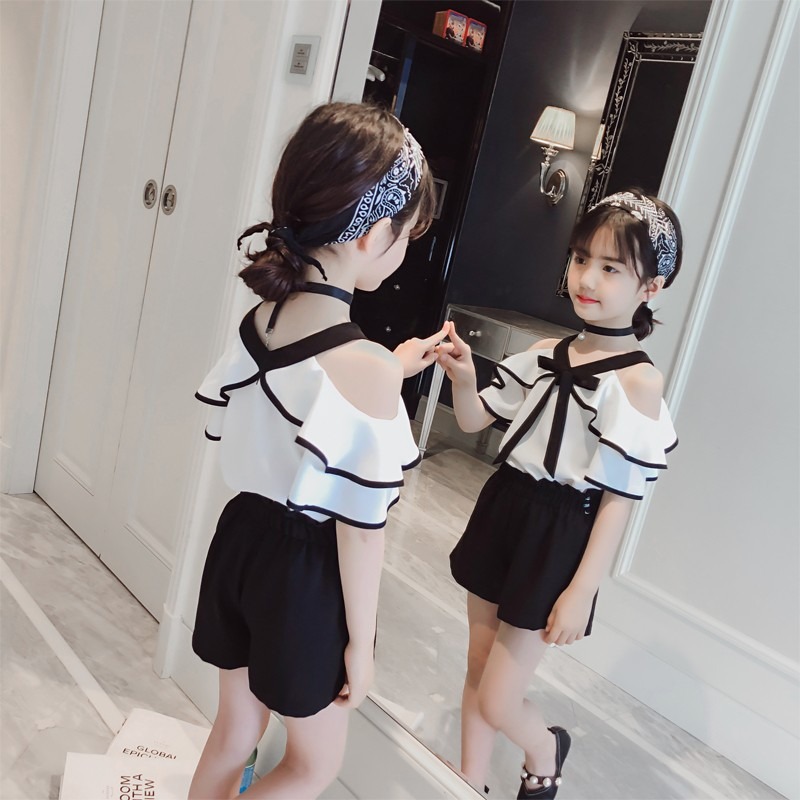 Picture of Girls' Fashionable Summer Outfit Korean Style Chiffon Trendy Children's Summer 2025 New Casual