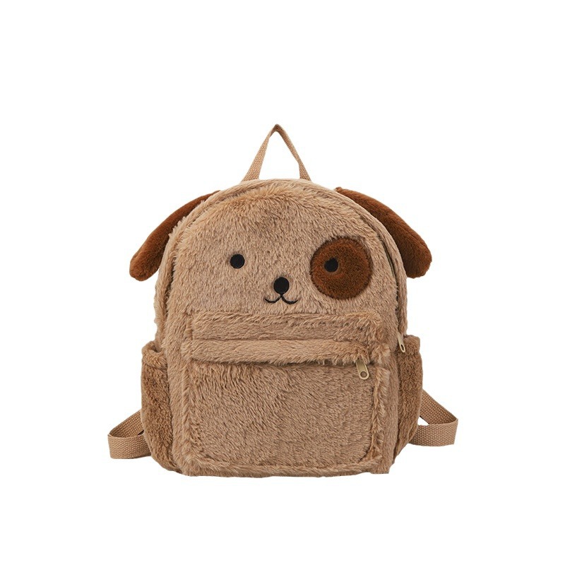 Picture of 2024 New Stuffed Puppy Backpack Cute Soft Girl Plush Bag Furry Bag School Bag Cartoon Student Small Backpack