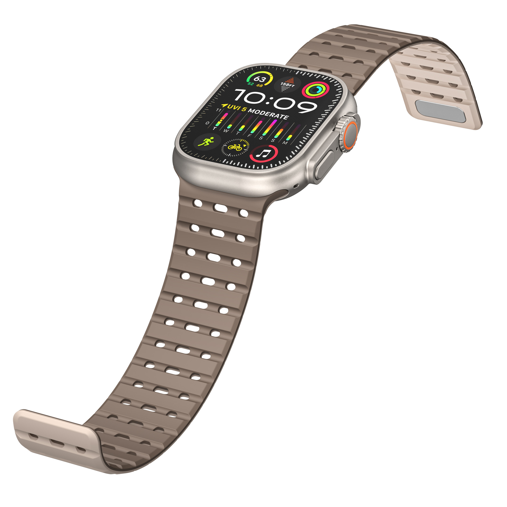 Picture of For Apple Watch Magnetic Suction Silicone Loop Strap appleiwatchs10 Generation Perforated Breathable Wholesale for Men and Women