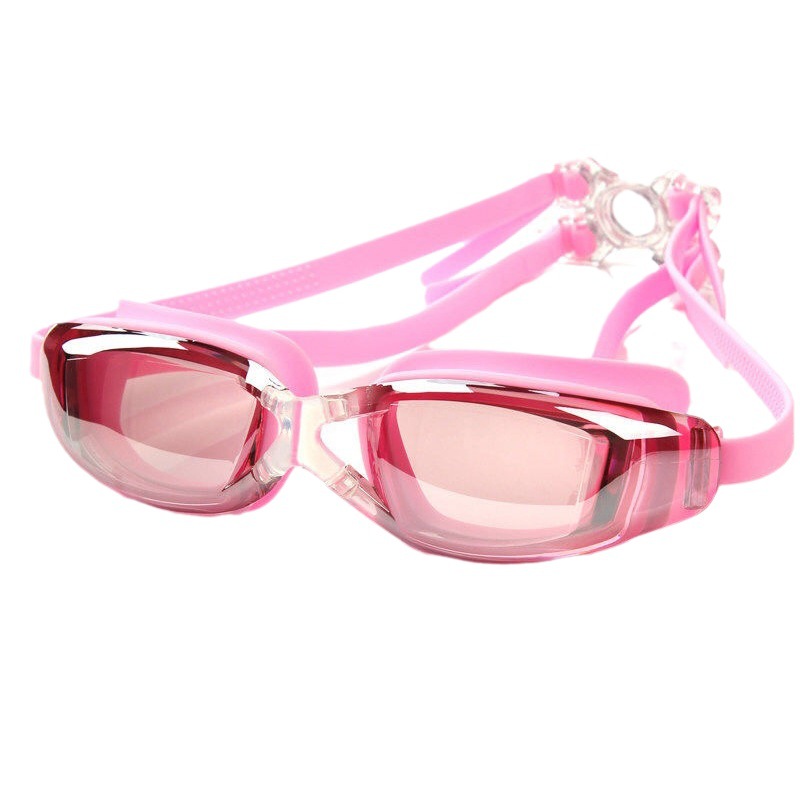 Picture of Myopia optional pink swimming goggles women waterproof anti-fog HD swimming glasses large frame transparent diving equipment wholesale