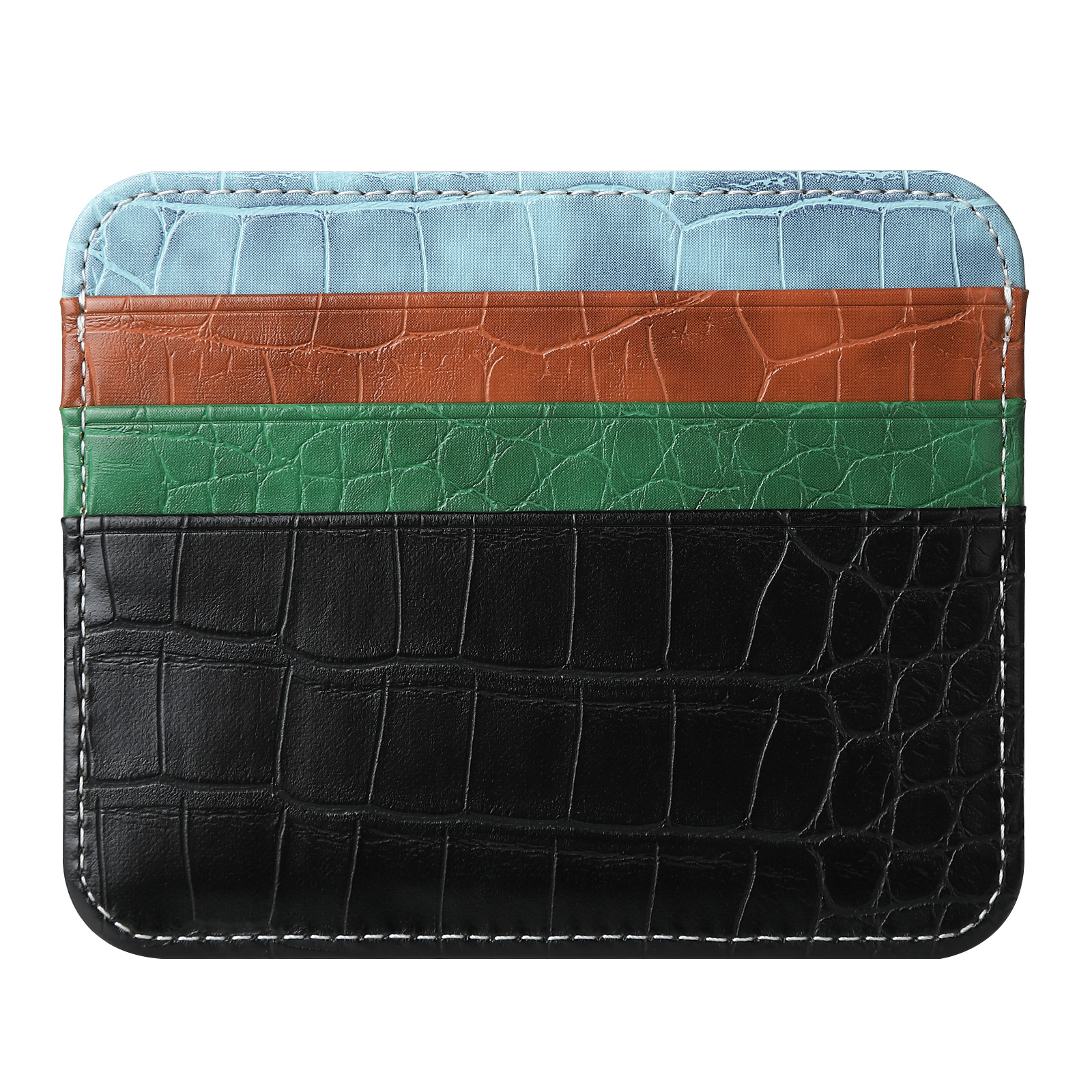 Picture of Factory Direct Supply Ultra-Thin Double-Sided Card Large Capacity Card Slot Small Card Holder Multi-Card Slot Leather Pu Card Holder Card Holder Wholesale