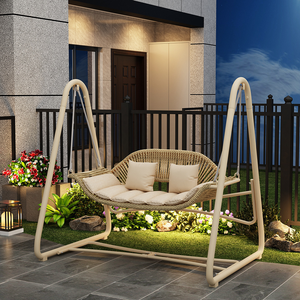 Picture of Outdoor Swing Hanging Chair Villa Courtyard Garden Rocking Chair Terrace Balcony Bed and Breakfast Lounge Chair Internet Celebrity Outdoor Double Hammock
