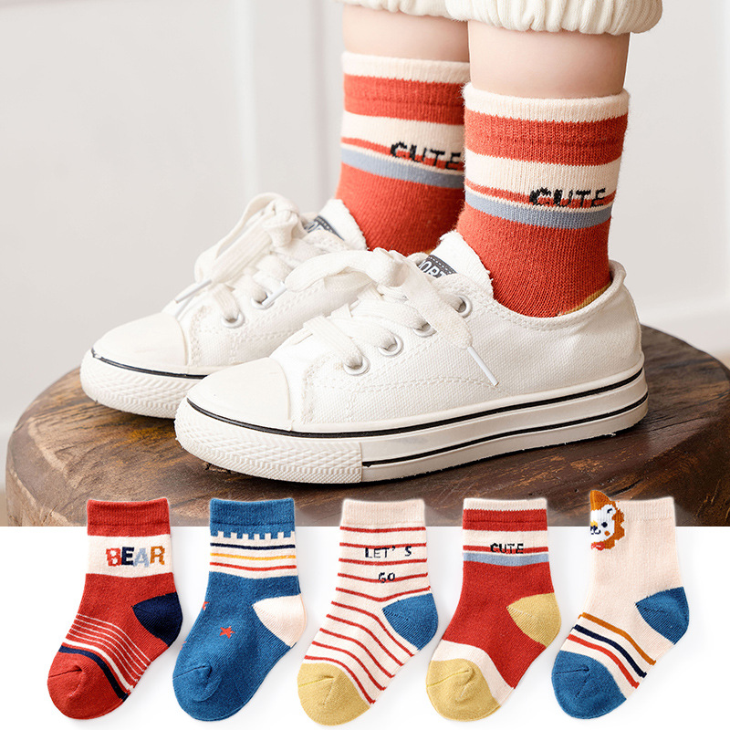 Picture of Winter polyester cotton boys' baby socks spring and autumn children's socks autumn and winter New cartoon Korean style girls' mid-calf children's socks
