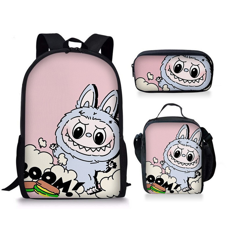 Picture of New Labubu Labubu three-piece meal bag pencil case student baby shoulder bag Amazon cute all-match portable