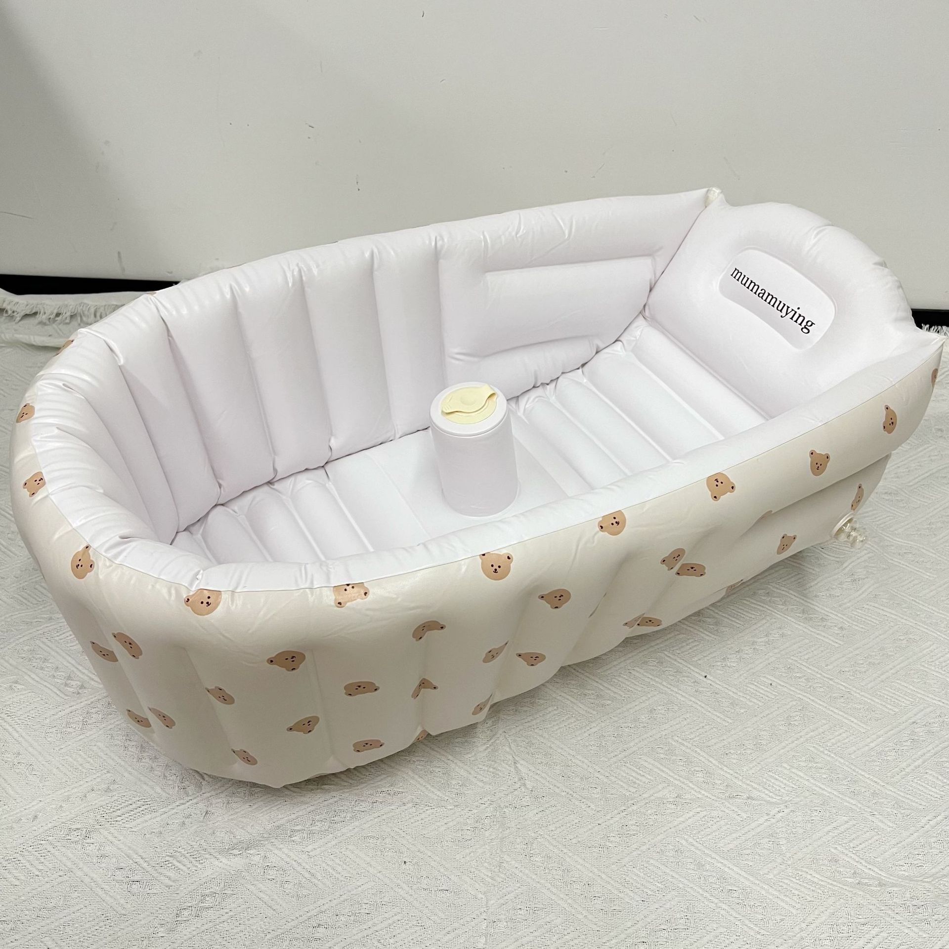 Picture of in stock Ins Nordic Baby Inflatable Bathtub Children's Sitting and Lying Integrated Inflatable Bathtub Multi-functional Bathtub