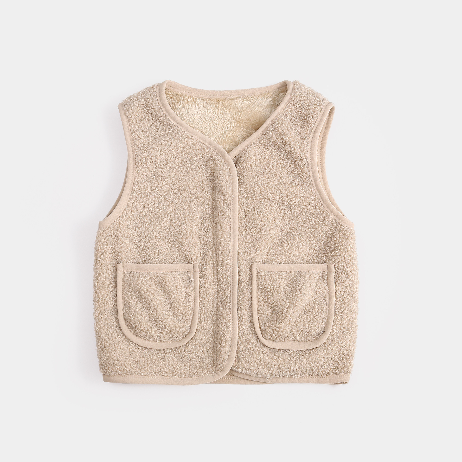 Picture of Children's Lamb Fleece Vest Autumn and Winter New Boys and Girls Wear Baby's Western Style Fleece-Lined Thickened Double-Sided Fleece Vest