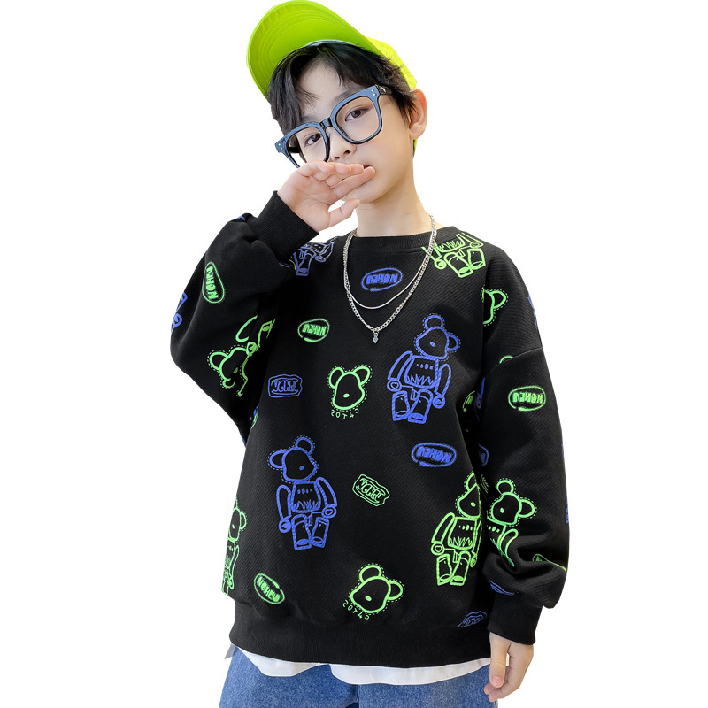 Picture of Boys' Autumn Wear Sweat 2025 New Style Mid-Large Children's Western Style Spring and Autumn Boys Trendy Brand Children's Top Korean Style Trendy