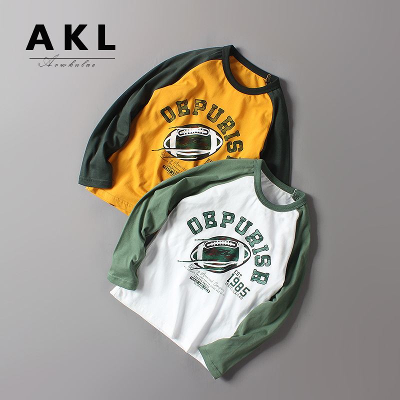 Picture of Children's T-shirt 2025 Spring Korean New Children's Wear Long Sleeve Mid-Big Children's Cotton Boys' Long Sleeve Base Shirt