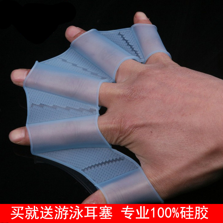 Picture of Snorkeling silicone swimming equipment rowing Palm webbed adult half Palm children swimming hand poof freestyle gloves hand Pu