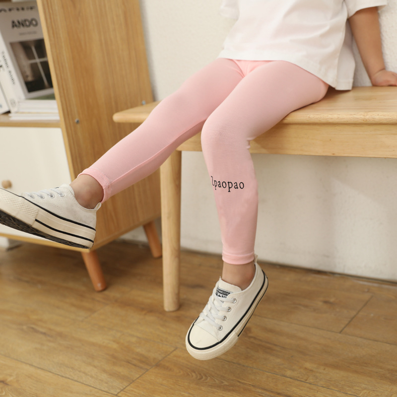 Picture of New Girls' Leggings for Outer Wear Spring & Fall New Korean Style Pure Color Three-Bar Modal Kidsren's Thin Leggings