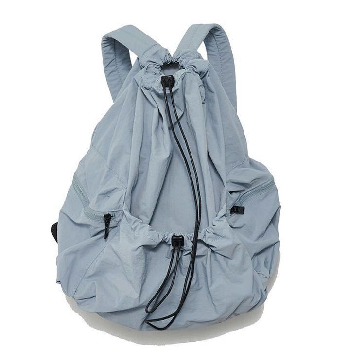 Picture of Cross-Border 2024 New Korean Niche Student Nylon Cloth Backpack School Bag Women's Large Capacity Travel Drawstring Backpack