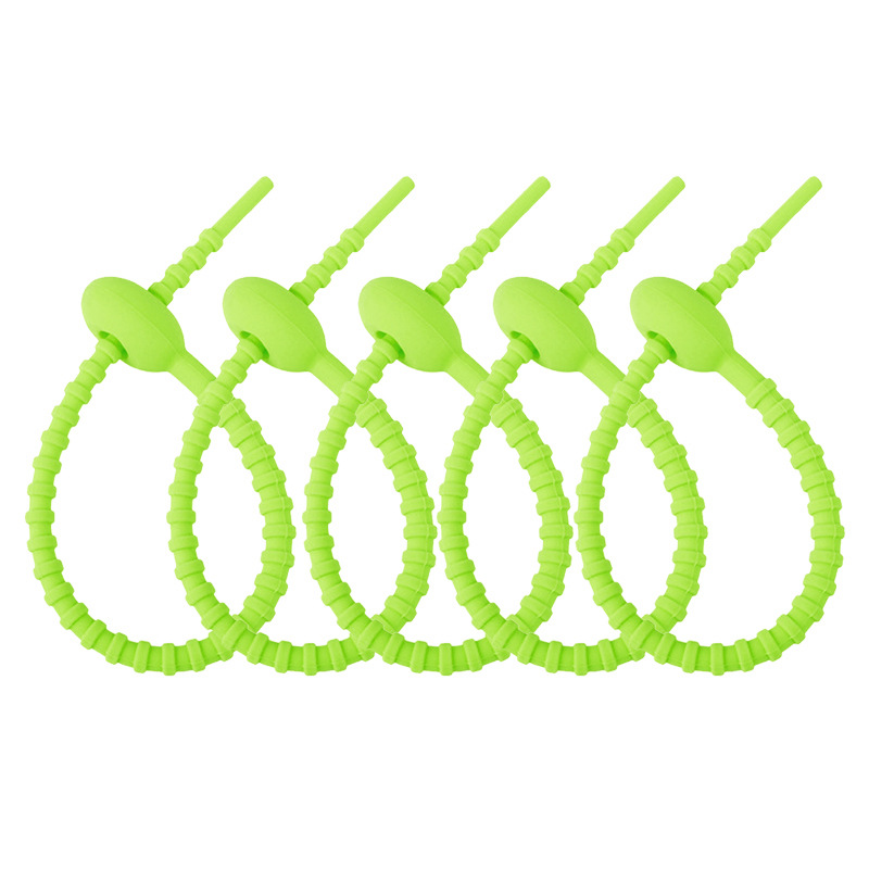Picture of 180mm color silicone cable tie jewelry pendant stationery multifunctional lanyard data cable storage finishing winder