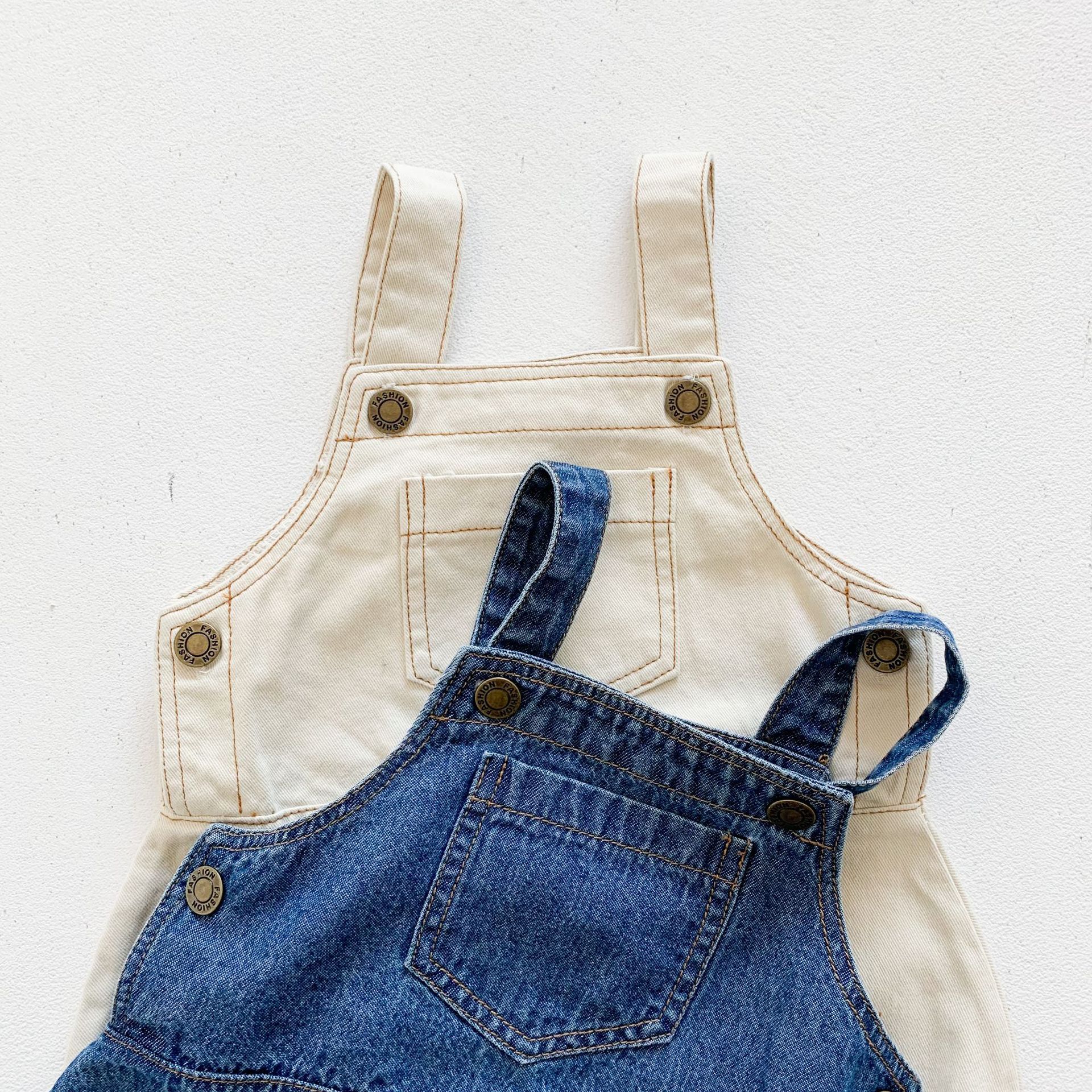 Picture of 2025 Spring and Summer Baby Denim Bag Fart Clothes 0-3 Years Old Baby Clothes Boys and Girls Cotton Jumpsuits Crawling Clothes