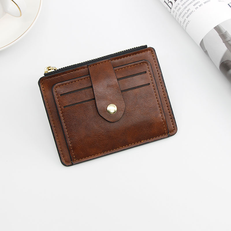 Picture of Compact Buckle Small Card Holder Women's Wallet Short Ultra-Thin Mini Driver's License Card Holder Multi-Function Card Slot Credit Card Holder