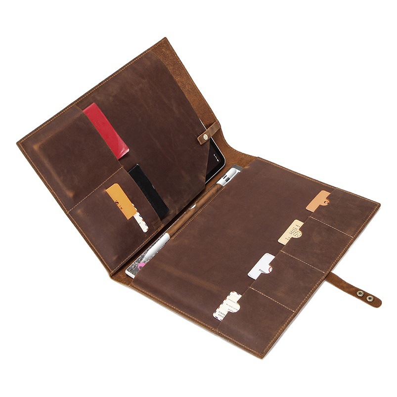 For Apple iPadPro12.9 leather protective case with pen slot mobile phone bag multi-card iPad leather case wholesale