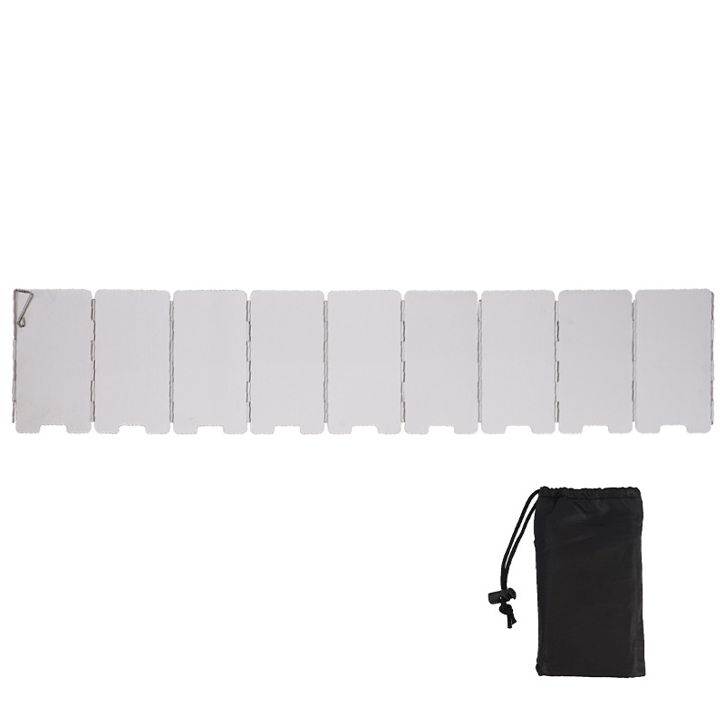 Picture of Outdoor Aluminum Alloy Windshield Hob Stove Windshield Folding Portable 9 Pieces Mini Picnic Camping Equipment