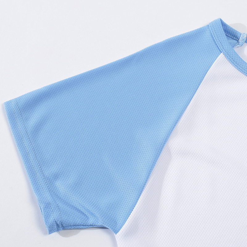 Picture of 180g Quick-drying Mesh Shoulder Contrast Crewneck T-shirt Men's and Women's Summer Leisure T-shirt Support LOGO Printing