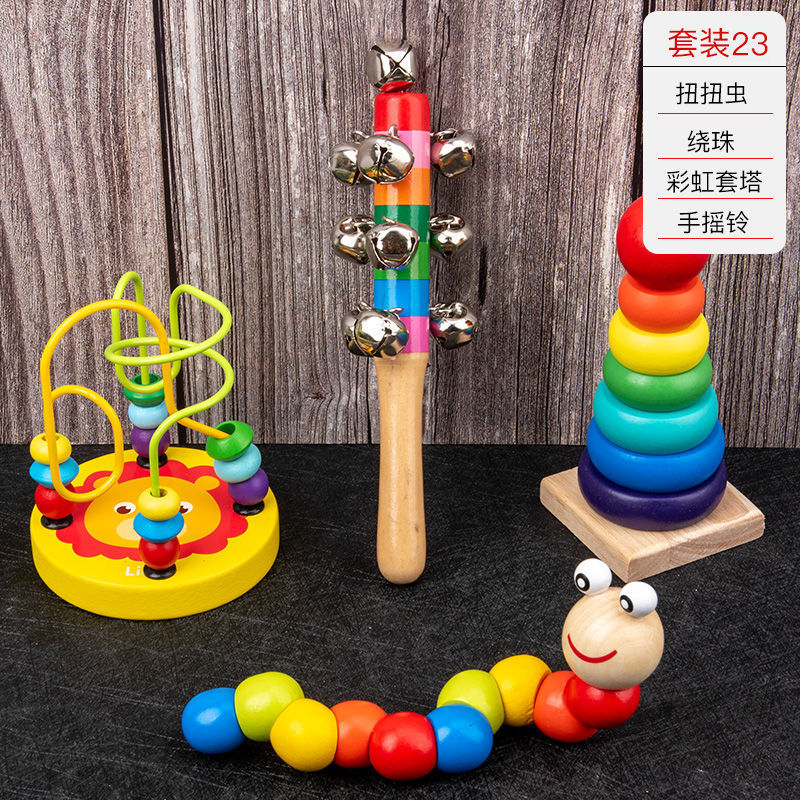 Picture of Percussion Musical Instruments Infants 0-1-2 Years Old Music Enlightenment Wooden Eight-tone Accordion Educational Music Toys