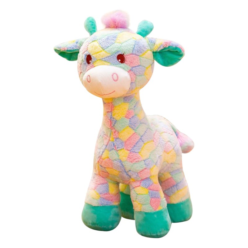 Giraffe Plush Toy Rainbow Deer Doll Sika Deer Doll Rag Doll Sleeping Pillow Mini