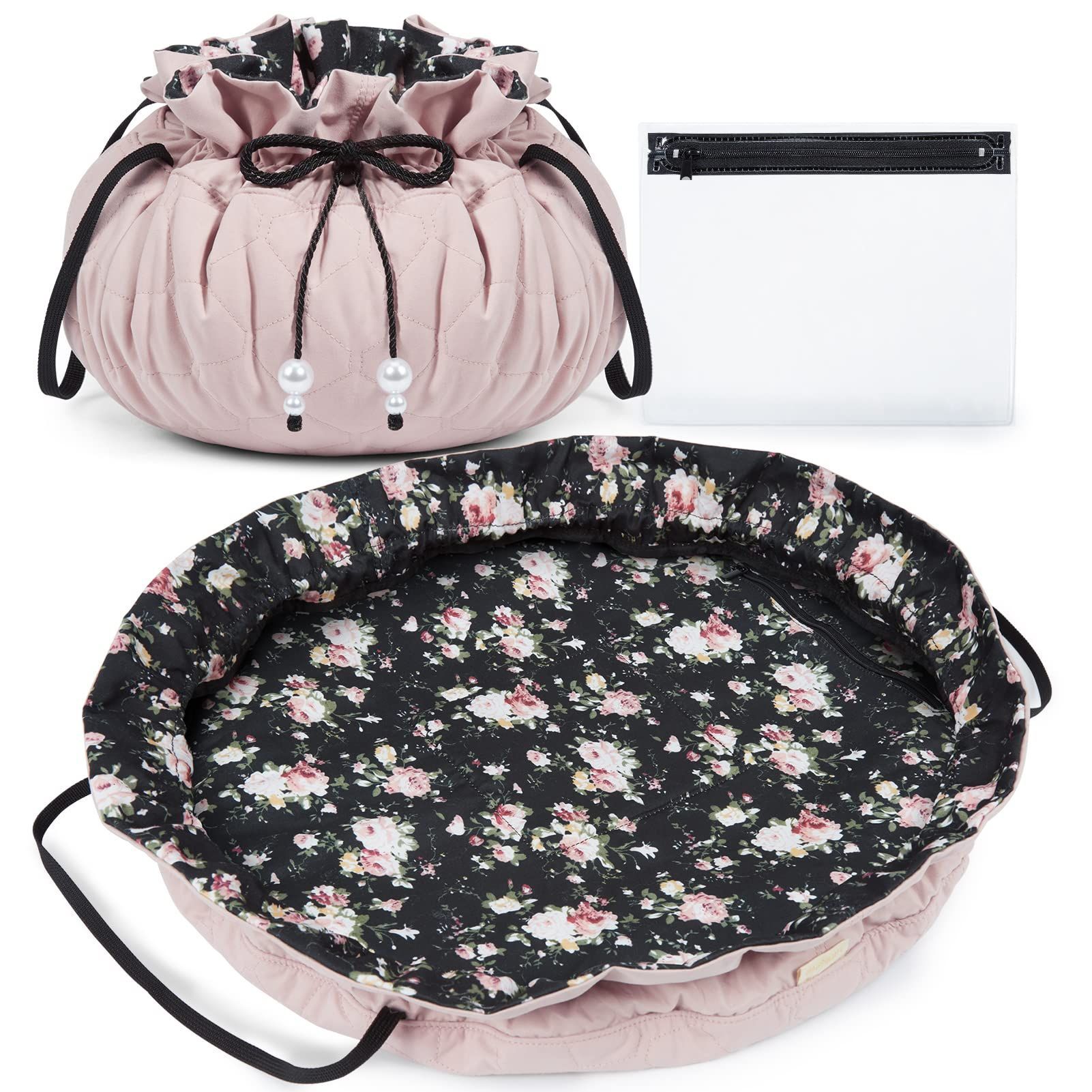 Cross-Border New Large-Capacity Cosmetic Bag Women's Travel Storage Bag Portable Drawstring Makeup Brush Storage Bag Portable