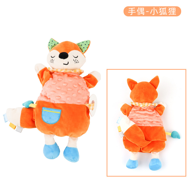 Picture of Baby comfort towel bean label can be imported to coax sleep doll baby early education to comfort doll cartoon doll wholesale