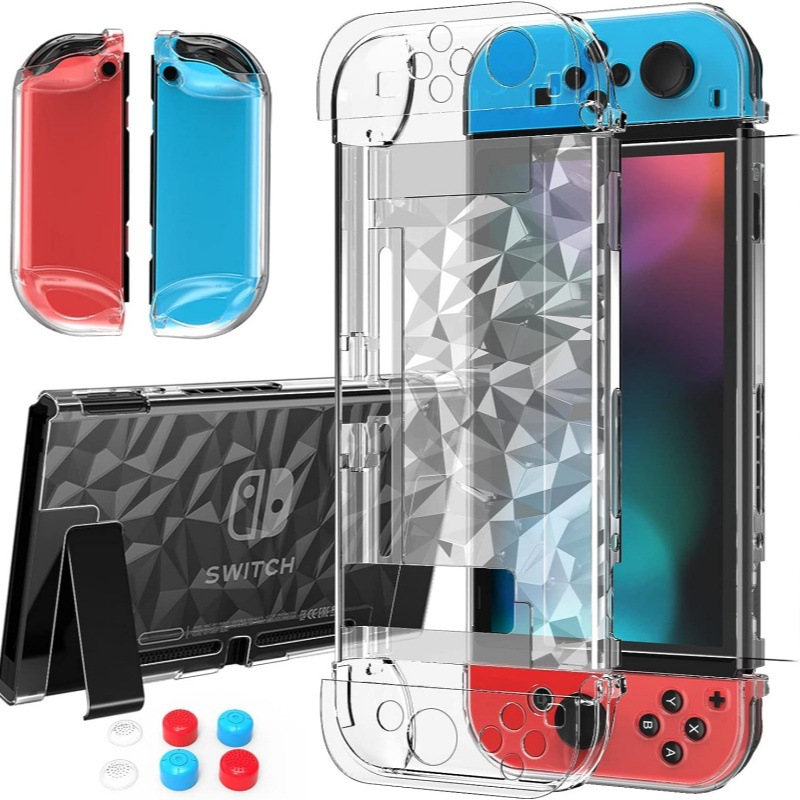 Suitable for Nintendo Switch Crystal Case Protective Case ns Game Machine Transparent PC Hard Case Protective Stone Pattern