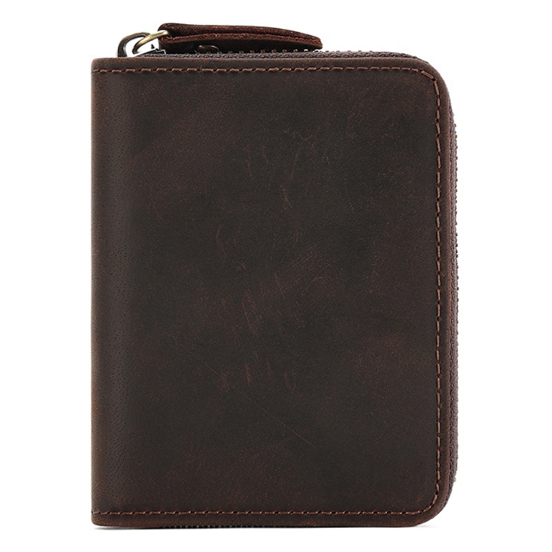 Crazy Horse Leather RFID Anti-Magnetic Card Holder Large Capacity Card Holder Organ Bag Card Holder Multi Card Holder Genuine Leather Vintage Coin Purse