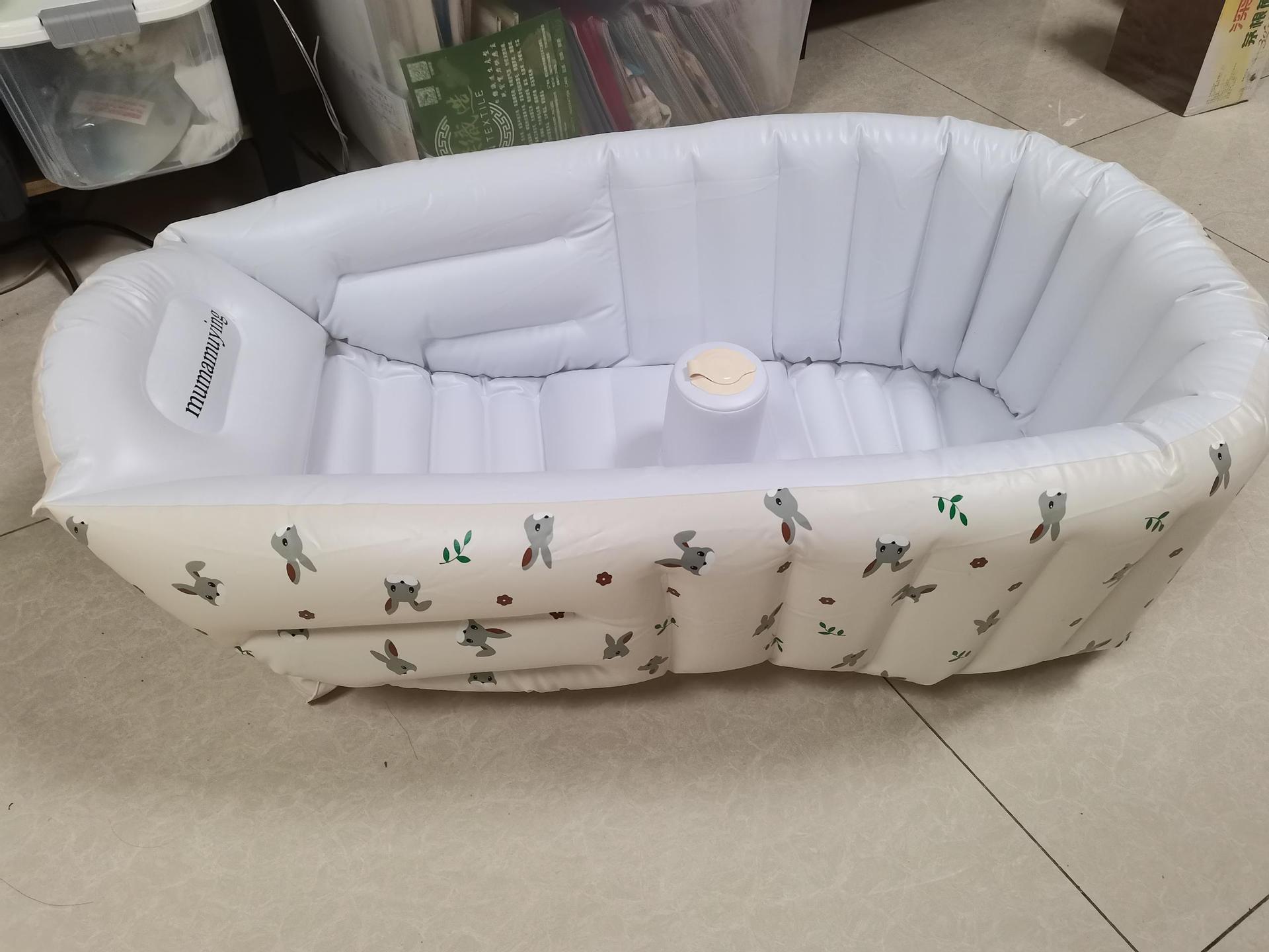 Picture of in stock Ins Nordic Baby Inflatable Bathtub Children's Sitting and Lying Integrated Inflatable Bathtub Multi-functional Bathtub