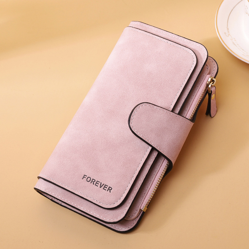 Cross-Border 2025 New Women's Wallet High-End Frosted Pu Leather Clutch Bag Long Buckle Wallet 70% off Card Holder