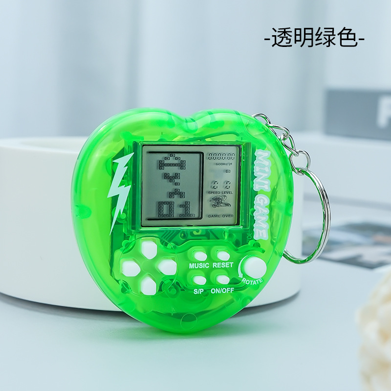 Picture of Cross-border hot-selling love children's toys palm Tetris video game machine keychain creative small pendant