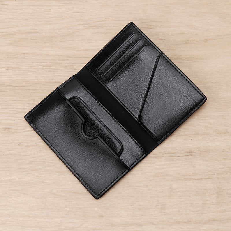 Picture of Men's Business Leather Card Bag Oil Wax Leather Card Jacket Credit Card Two-fold Gift Card Bag