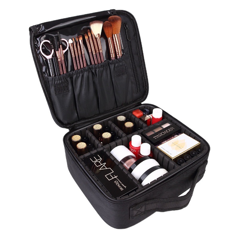 Cosmetic Bag large capacity double-layer portable professional makeup bag portable cosmetic case simple large cosmetic storage bag