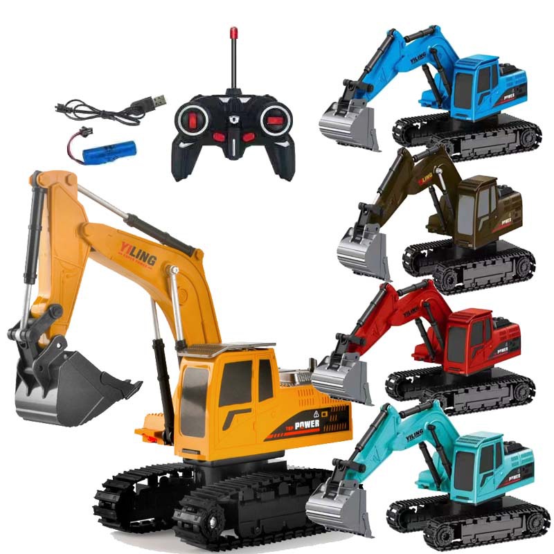 Picture of Cross-Border Children's Boy Electric Alloy Six-Channel Excavation Car Model Charging Toy Supermarket Street Stall Competitive Car
