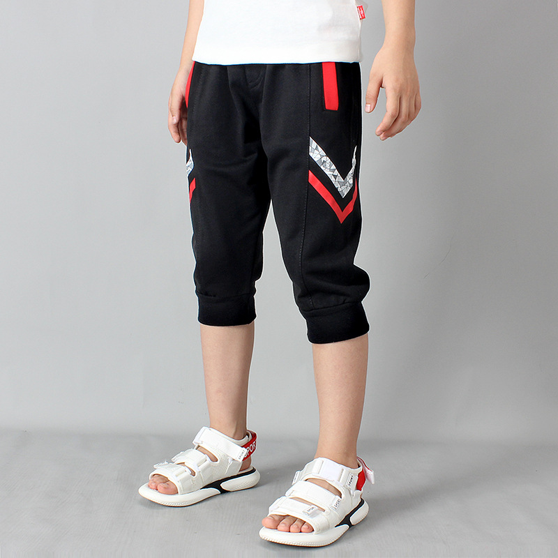 Picture of European point children's clothing summer Korean style new boys sports cropped pants large children's cotton casual pants children's pants