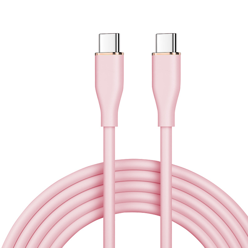 Picture of Liquid Silicone Type-C Data Cable Pd65W Dual C Port Fast Charging Cable Multi-Device Compatible with Mobile Phones and Computers
