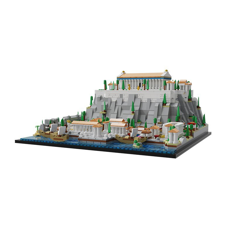 Picture of Assembled Toys Greek Ancient Architecture Acropolis Home-made Building Block Architecture Street View MOC-compatible Lego Model