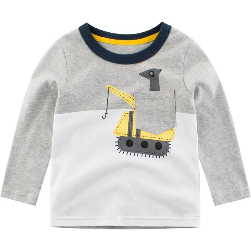 27kids brand children's clothing spring new boys' long-sleeved T-shirt children's clothing factory direct one-piece delivery ins